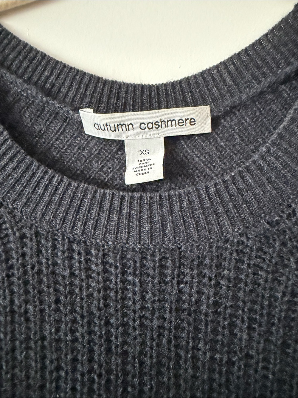 Autumn Cashmere Ribbed Crewneck Sweater - Charcoal Gray
